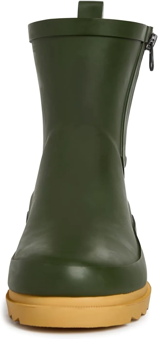 Laura Ashley Women's Rain Boots, Mid Cut Rubber Rain Boots for Women - Waterproof Ankle Boots with Side Zipper