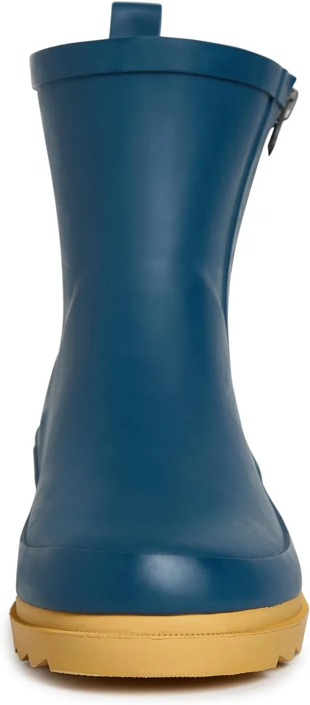 Laura Ashley Women's Rain Boots, Mid Cut Rubber Rain Boots for Women - Waterproof Ankle Boots with Side Zipper
