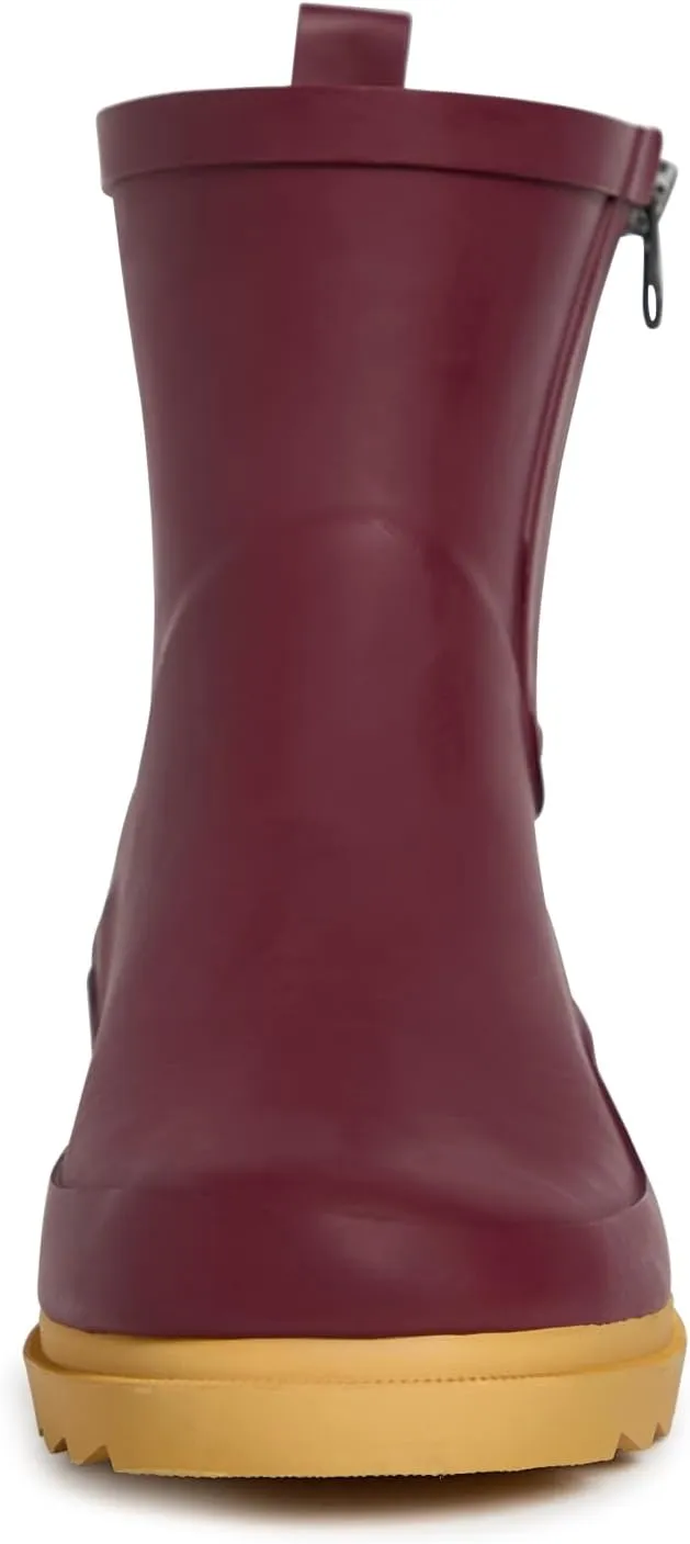Laura Ashley Women's Rain Boots, Mid Cut Rubber Rain Boots for Women - Waterproof Ankle Boots with Side Zipper