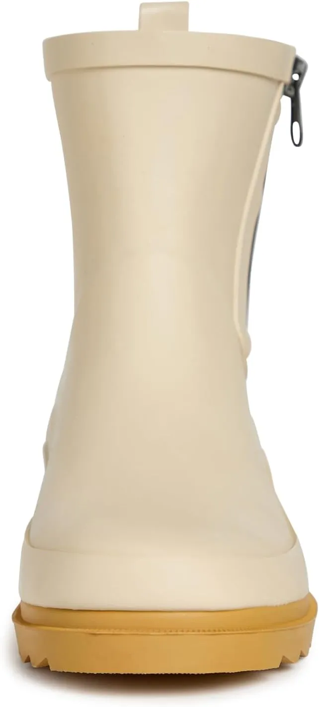 Laura Ashley Women's Rain Boots, Mid Cut Rubber Rain Boots for Women - Waterproof Ankle Boots with Side Zipper