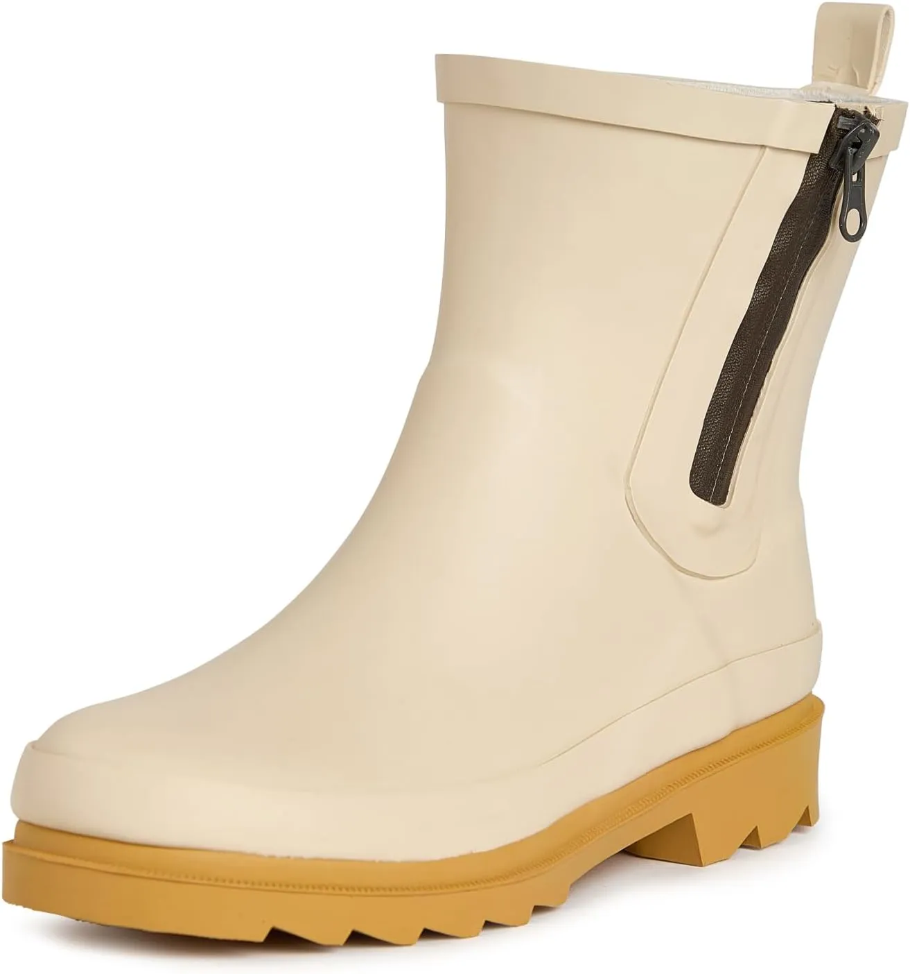 Laura Ashley Women's Rain Boots, Mid Cut Rubber Rain Boots for Women - Waterproof Ankle Boots with Side Zipper