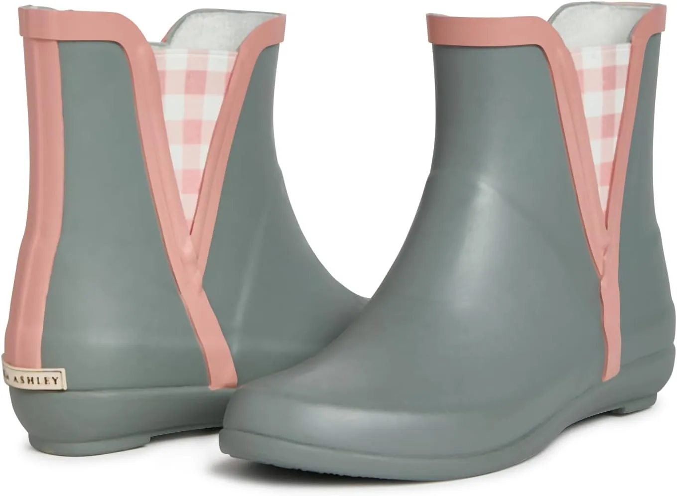 Laura Ashley Women's Rain Boots, Mid Cut Rubber Rain Boots for Women - Waterproof Flat Heeled Ankle Boots for Ladies
