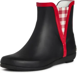 Laura Ashley Women's Rain Boots, Mid Cut Rubber Rain Boots for Women - Waterproof Flat Heeled Ankle Boots for Ladies