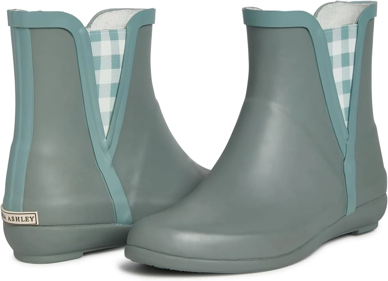 Laura Ashley Women's Rain Boots, Mid Cut Rubber Rain Boots for Women - Waterproof Flat Heeled Ankle Boots for Ladies