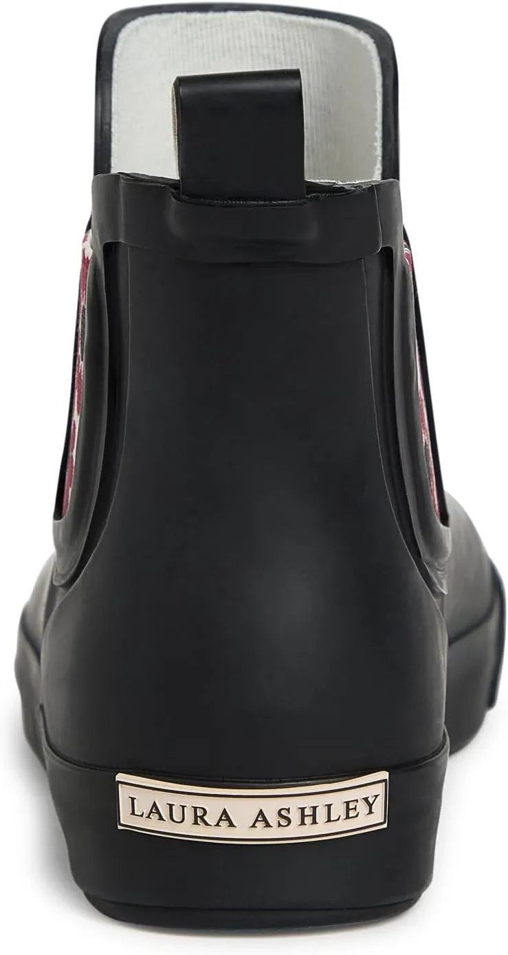 Laura Ashley Women's Rain Boots, Mid Cut Rubber Rain Boots for Women - Waterproof Flat Heeled Ankle Boots for Ladies