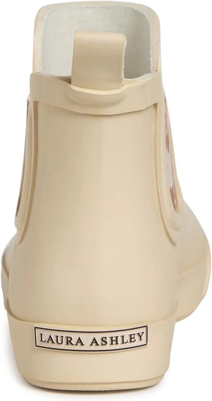 Laura Ashley Women's Rain Boots, Mid Cut Rubber Rain Boots for Women - Waterproof Flat Heeled Ankle Boots for Ladies