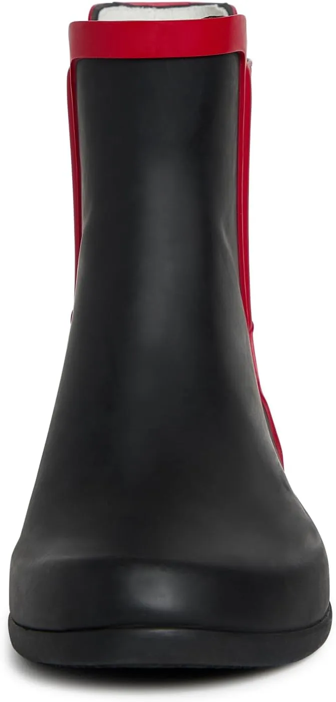 Laura Ashley Women's Rain Boots, Mid Cut Rubber Rain Boots for Women - Waterproof Flat Heeled Ankle Boots for Ladies