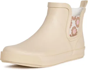 Laura Ashley Women's Rain Boots, Mid Cut Rubber Rain Boots for Women - Waterproof Flat Heeled Ankle Boots for Ladies