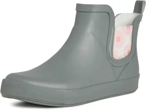 Laura Ashley Women's Rain Boots, Mid Cut Rubber Rain Boots for Women - Waterproof Flat Heeled Ankle Boots for Ladies