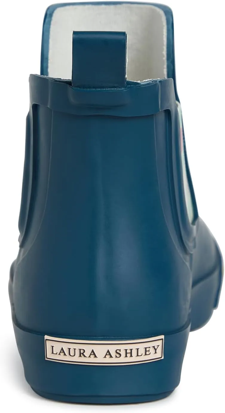 Laura Ashley Women's Rain Boots, Mid Cut Rubber Rain Boots for Women - Waterproof Flat Heeled Ankle Boots for Ladies