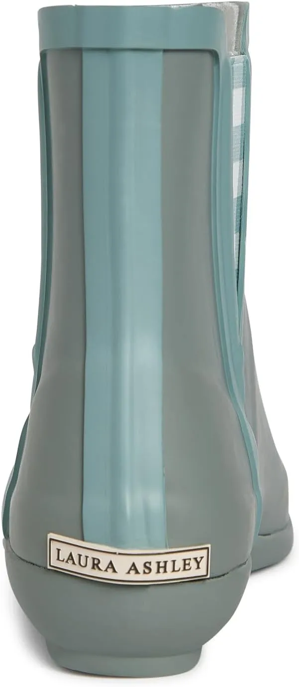 Laura Ashley Women's Rain Boots, Mid Cut Rubber Rain Boots for Women - Waterproof Flat Heeled Ankle Boots for Ladies