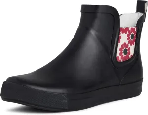 Laura Ashley Women's Rain Boots, Mid Cut Rubber Rain Boots for Women - Waterproof Flat Heeled Ankle Boots for Ladies