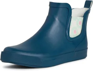 Laura Ashley Women's Rain Boots, Mid Cut Rubber Rain Boots for Women - Waterproof Flat Heeled Ankle Boots for Ladies