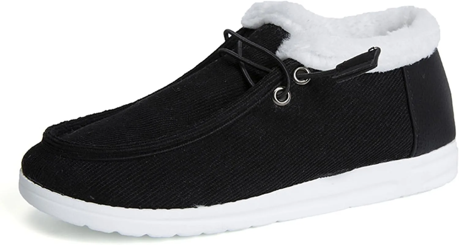 Lausiuoe Cute Winter Boots For Women Fashion Ankle Booties Slip On Comfortable Snow Fuzzy Boots Casual Walking Loafers Shoes