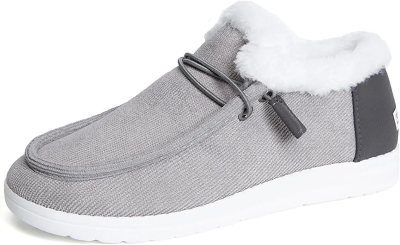 Lausiuoe Cute Winter Boots For Women Fashion Warm Snow Fuzzy Ankle Booties Silp On Comfortable Casual Fur Lined Loafers Shoes