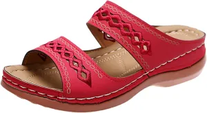 Lausiuoe Orthopedic Sandals For Women Arch Support Dressy Summer Slide Sandals Casual Soft Sole Wide Width Walking Shoes