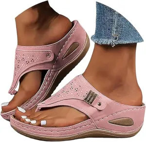 Lausiuoe Sandals For Women 2025 Comfortable Walking Orthopedic Slippers Arch Support Open Toe Sport Orthotic Thong Flip Flops