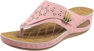 Lausiuoe Sandals Women Dressy Wedge Sandals Orthopedic Slippers Comfortable Arch Support Summer Orthotic Thong Flip Flops