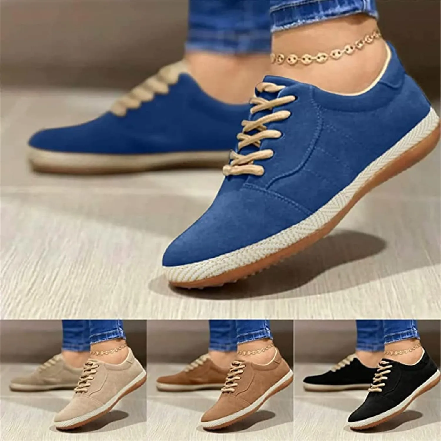 Lausiuoe Sneakers for Women Trendy 2024 Comfortable Casual Fashion Walking Canvas Shoes Classic Soft Slip On Flat Loafers