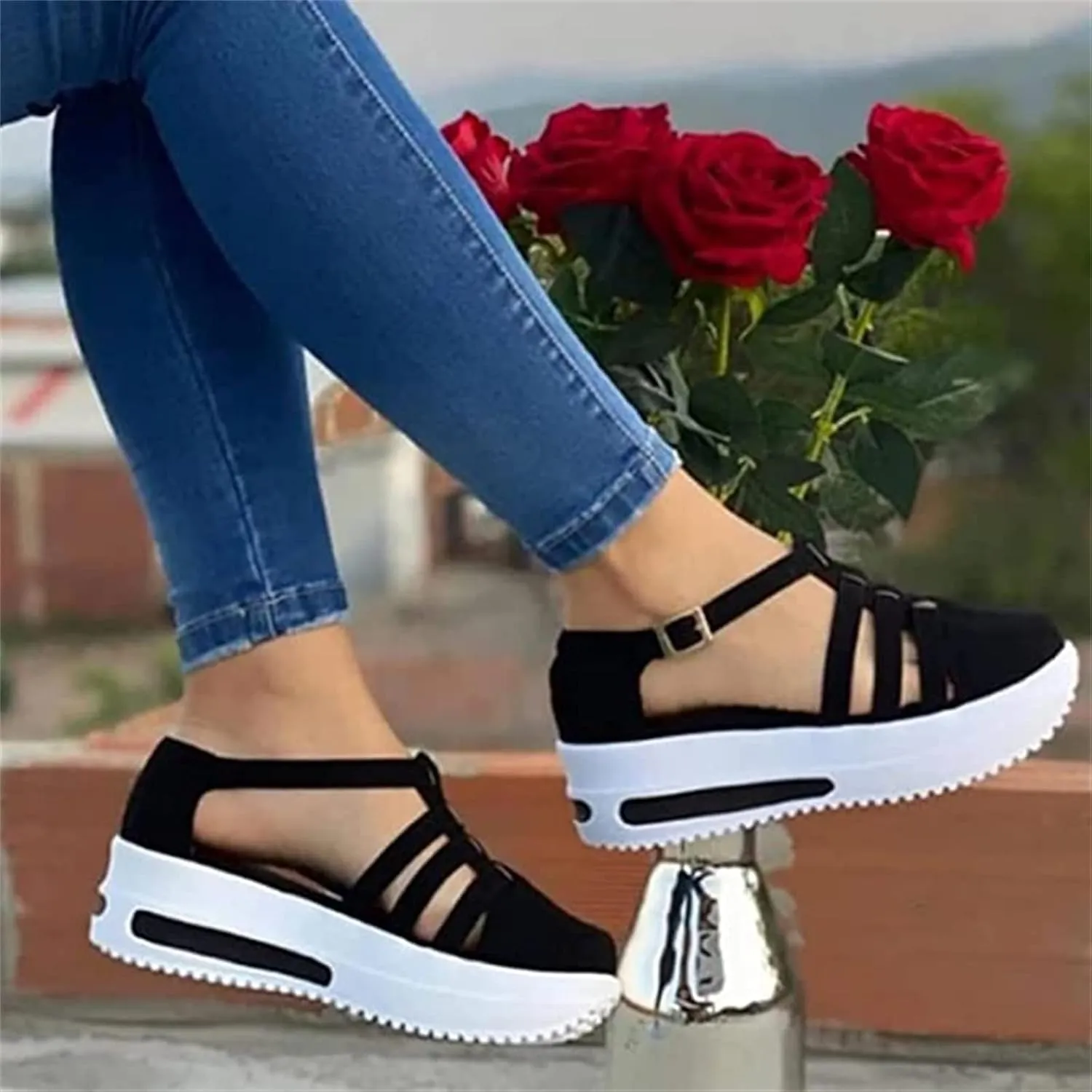Lausiuoe Sneakers For Women Trendy 2024 Fashion Canvas Shoes Lightweight Non-Slip Casual Soft Comfortable Walking Flat Loafer