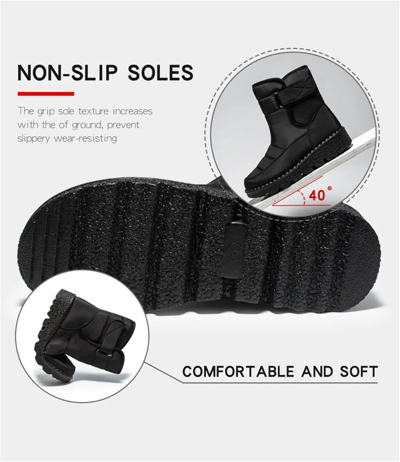 Lausiuoe Snow Boots For Women Waterproof Insulated Wide Width Winter Warm Fur Lined Ankle Booties Outdoor Walking Shoes