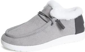 Lausiuoe Winter Boots For Women 2022 Trendy Warm Fuzzy Snow Ankle Booties Flat Cute Silp On Casual Loafers Sneakers