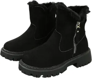 Lausiuoe Winter Dress Boots For Women 2024 Warm Fur Lined Snow Ankle Booties Comfortable Casual Fashion Fuzzy Loafers Shoes