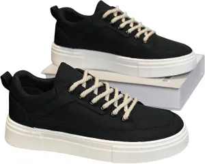 lilaBelle]【Chunky Retro Canvas Shoes Men's Summer Breathable Platform Sneakers, Non-Slip Orthopedic Design with Lightweight Cushion, Multipurpose Footwear for Driving/Travel/Office (UK Size)
