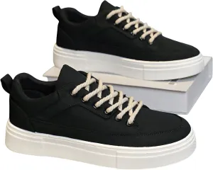 lilaBelle]【Chunky Retro Canvas Shoes Men's Summer Breathable Platform Sneakers, Non-Slip Orthopedic Design with Lightweight Cushion, Multipurpose Footwear for Driving/Travel/Office (UK Size)