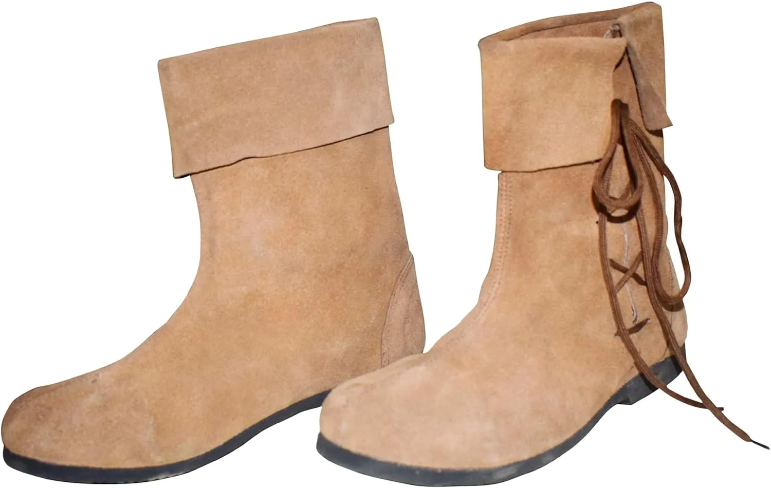 Medieval Viking Combat Boots, Men's Brown, LARP Cosplay, SCA