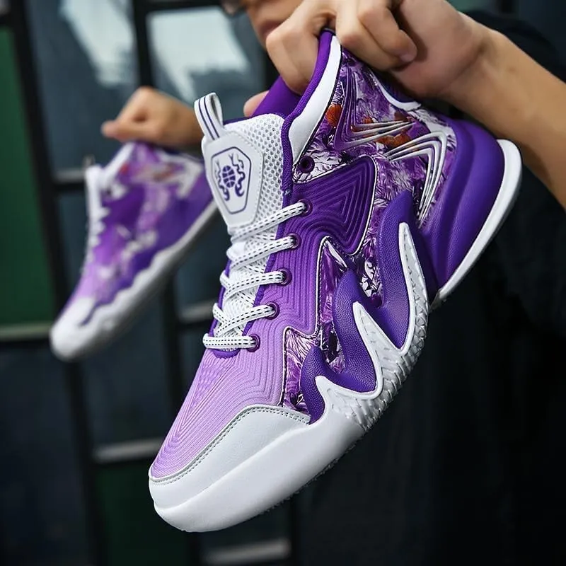 Men's Basketball Sneakers with Multi-Directional Grip Anti Slip Wear-Resistant Fashionable Sports Training Boots