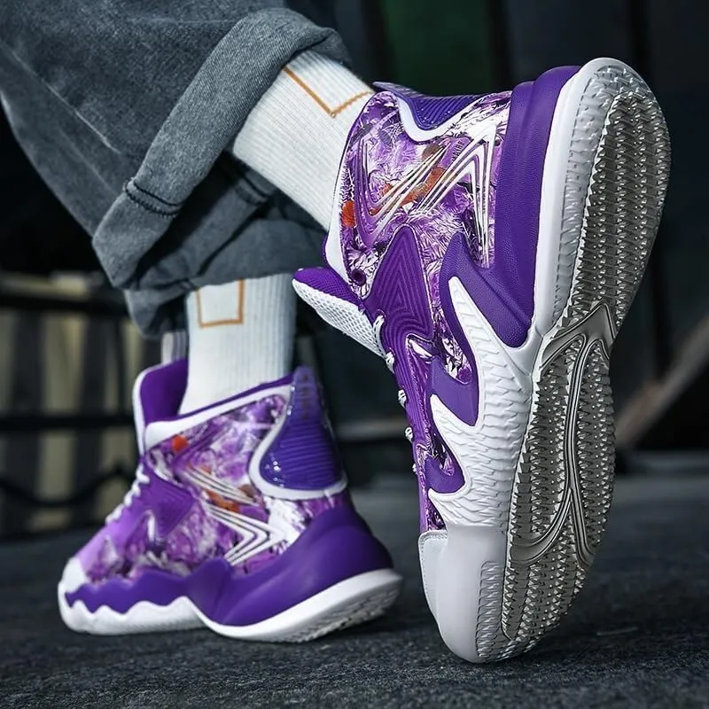 Men's Basketball Sneakers with Multi-Directional Grip Anti Slip Wear-Resistant Fashionable Sports Training Boots