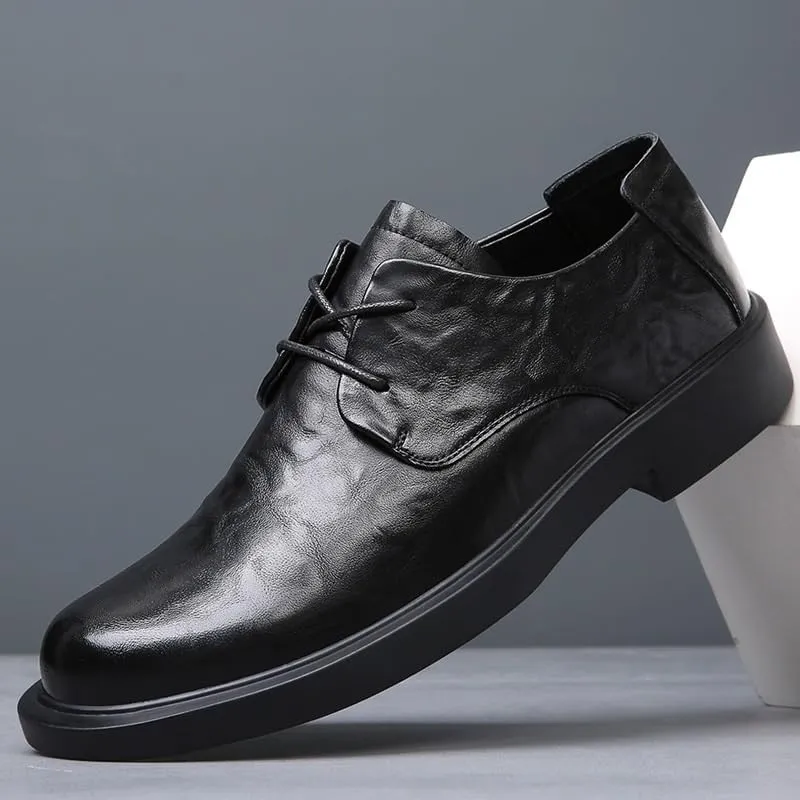 Men's Business Formal Dress Shoes Men Casual Wedding Faux Patent Derby Shoes