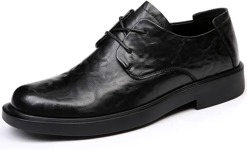 Men's Business Formal Dress Shoes Men Casual Wedding Faux Patent Derby Shoes