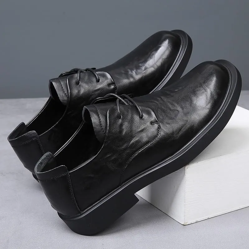 Men's Business Formal Dress Shoes Men Casual Wedding Faux Patent Derby Shoes