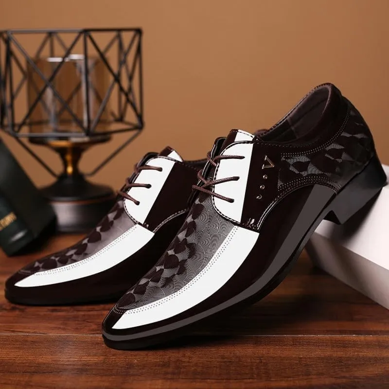 Men's Casual Business Formal Oxford Shoes Men Classic Faux Patent Wedding Dress Derby Shoe