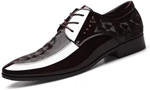 Men's Casual Business Formal Oxford Shoes Men Classic Faux Patent Wedding Dress Derby Shoe