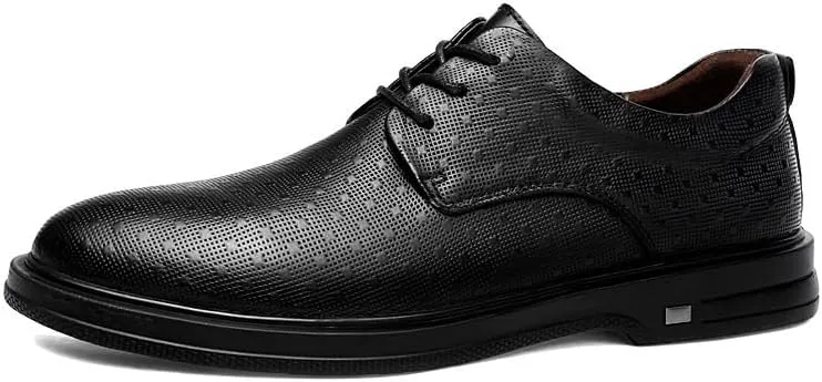 Men’s Casual Business Oxford – Breathable Lace-Up Leather Dress Shoes for Office & Walking