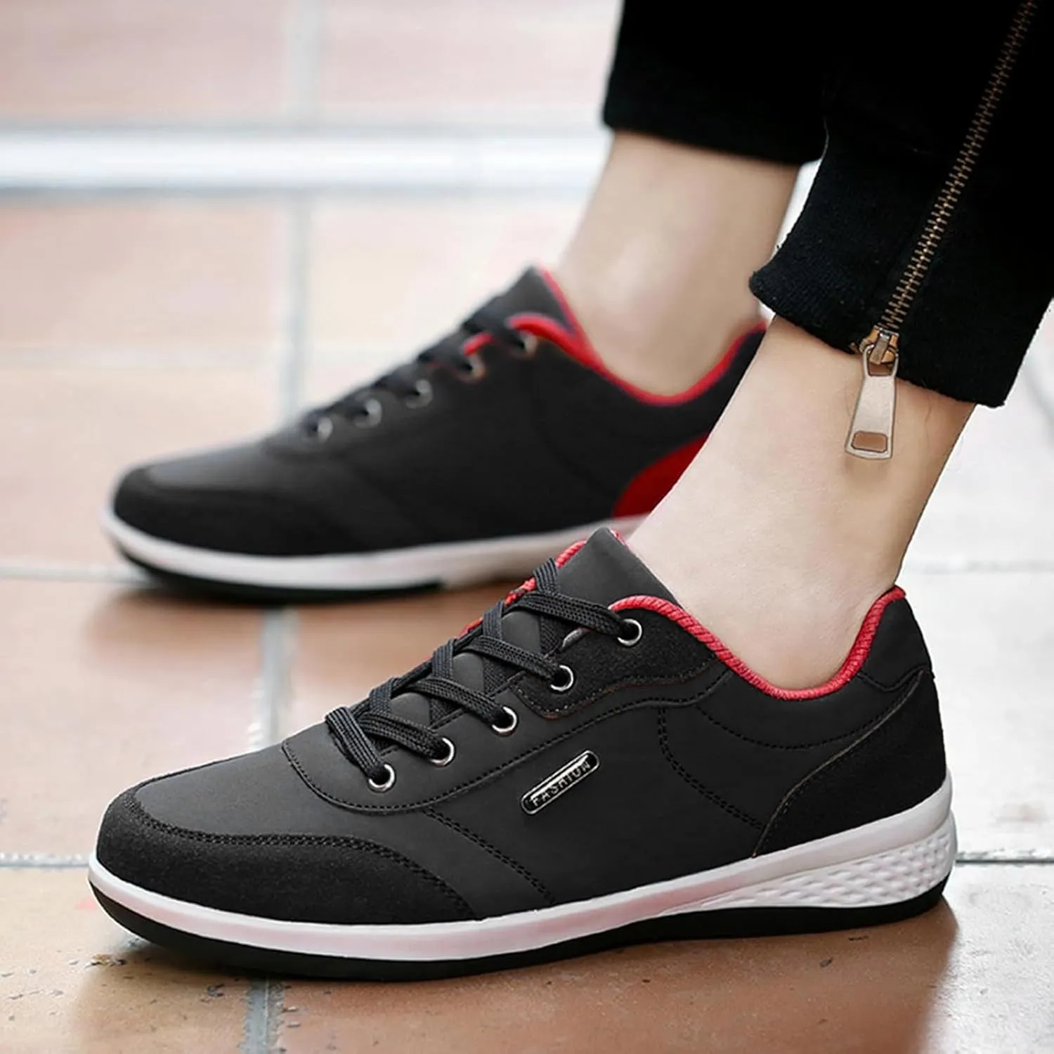 Mens Casual Shoes Wide Width Casual Tennis Shoes Black Platform Sneaker Sneakers for Women Running Fashion Walking Basketball Shoe Grip Cross Trainer Shoe