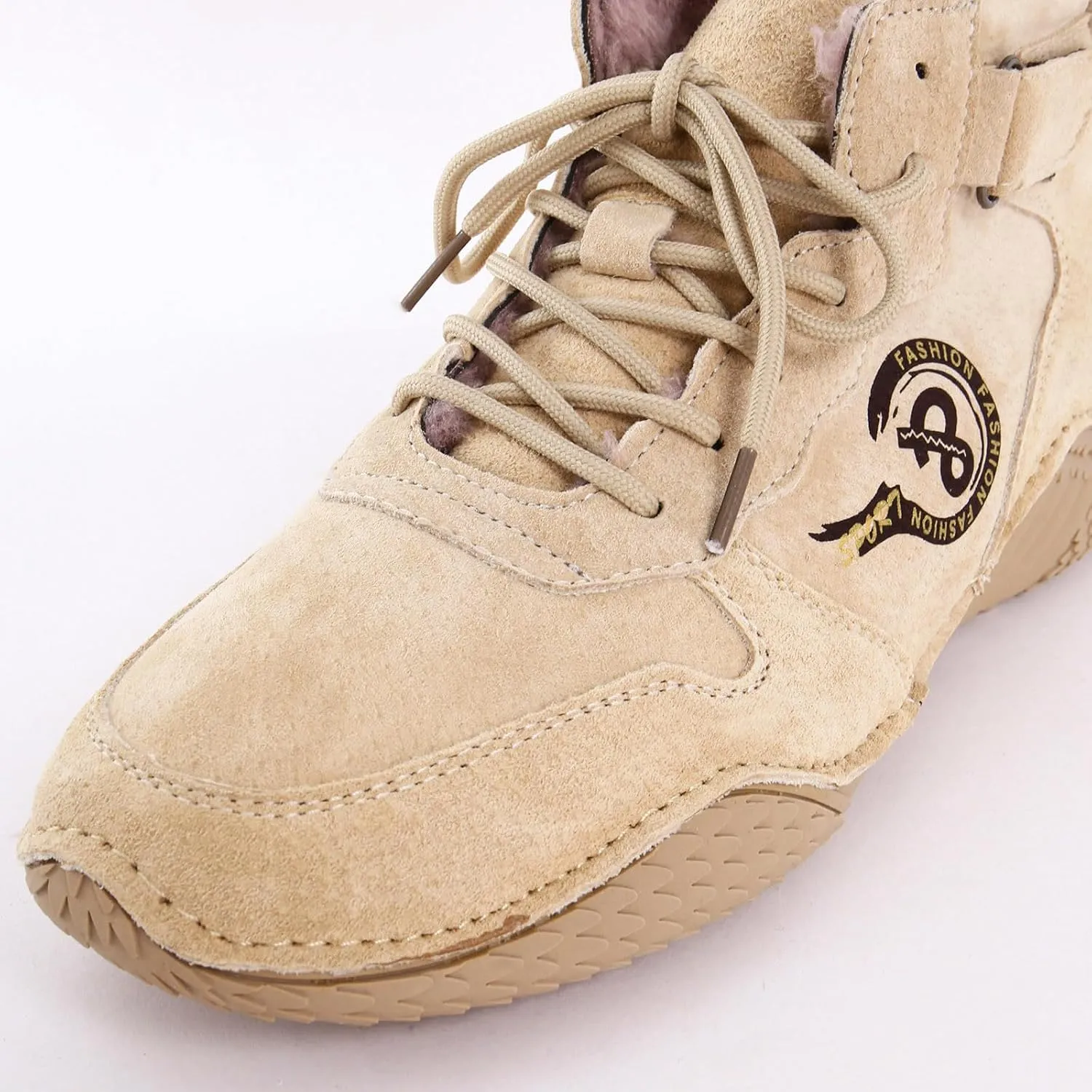 Men's Casual Suede Ankle Boots Lace Up And Hook Loop Ankle Boots Lightweight Sport Shoes Hiking Leather Boots