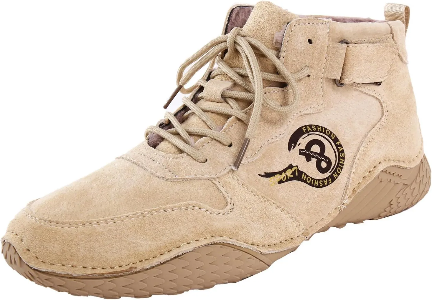 Men's Casual Suede Ankle Boots Lace Up And Hook Loop Ankle Boots Lightweight Sport Shoes Hiking Leather Boots