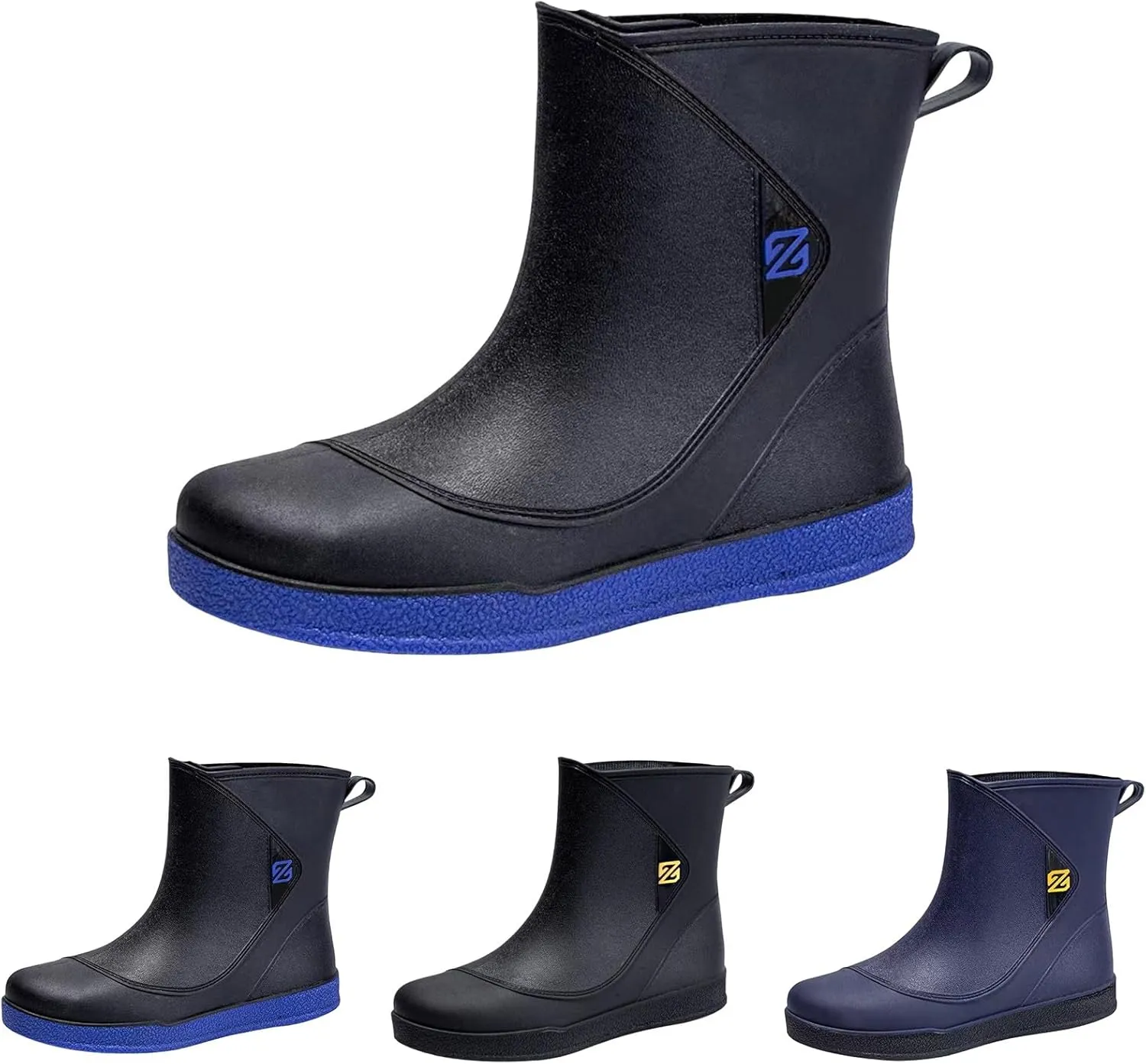Men's Deck Waterproof Fishing Rain Anti-Slip Ankle Rubber Outdoor Work Shoes Gardening Insulated Mud Boots Footwear
