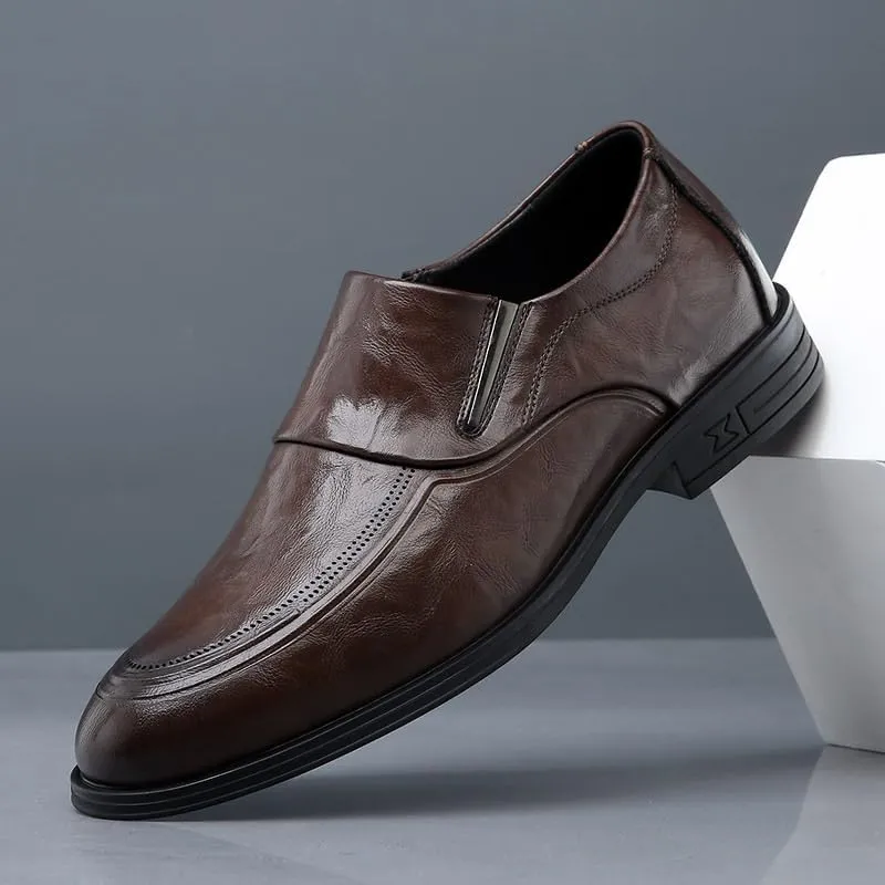 Men's Dress Shoes Casual Business Formal Oxford Shoes Mens Modern Classic Slip On Derby Shoes(7.5)