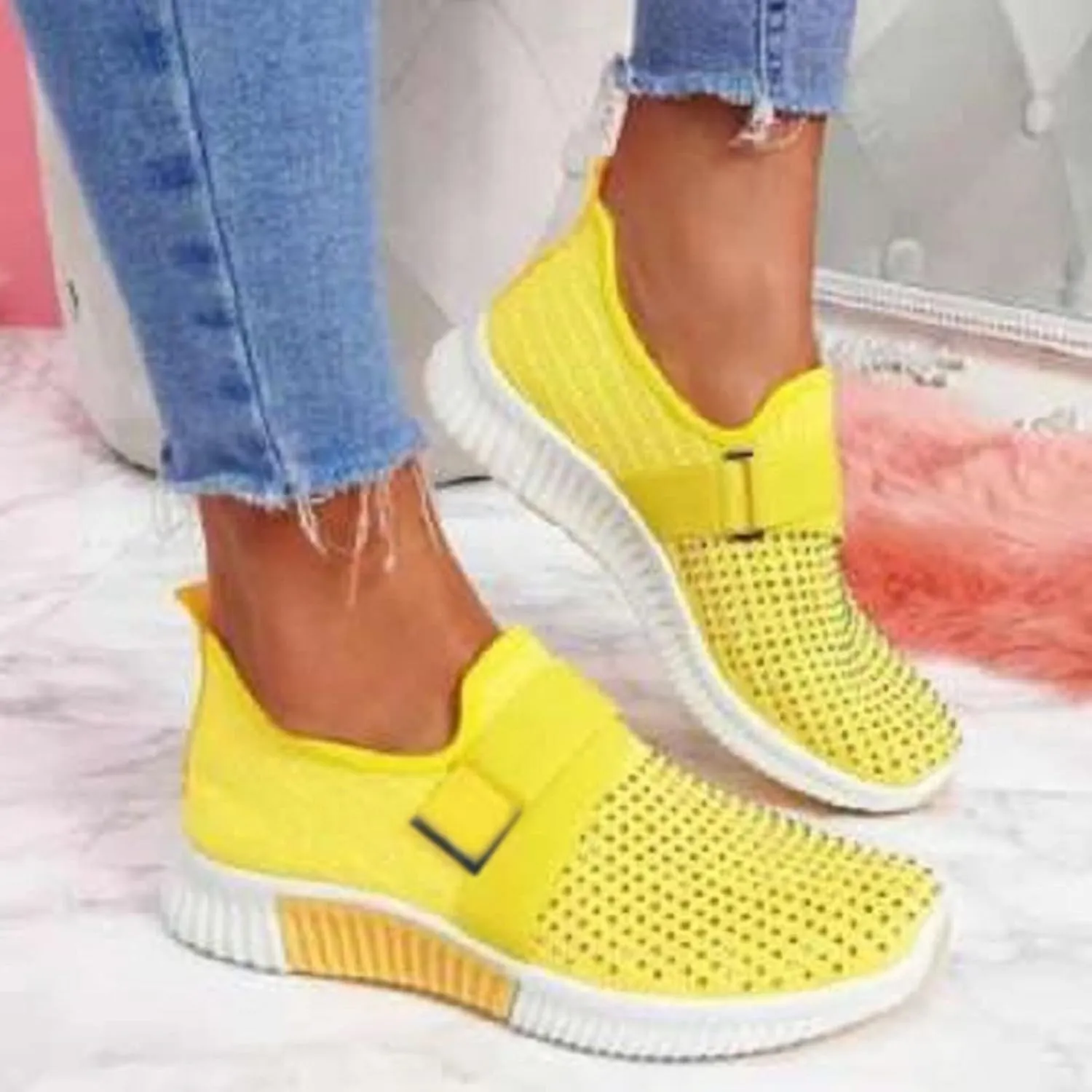 Mens Dress Shoes Mesh Breathable Casual Shoes Slip On Men Shoes Sneakers Women's Air Athletic Running Fashion Sport Slip On Tennis Shoe Loafers Dress Shoe