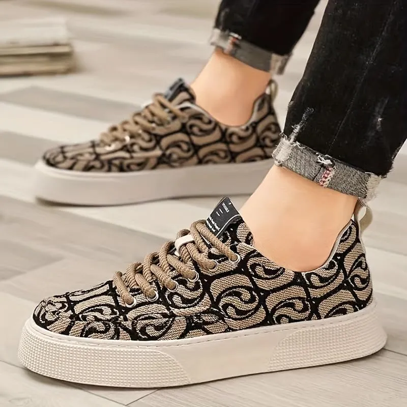 Men's Fashion Art Line Skateboard Shoes - Durable Grip, Breathable and Lightweight