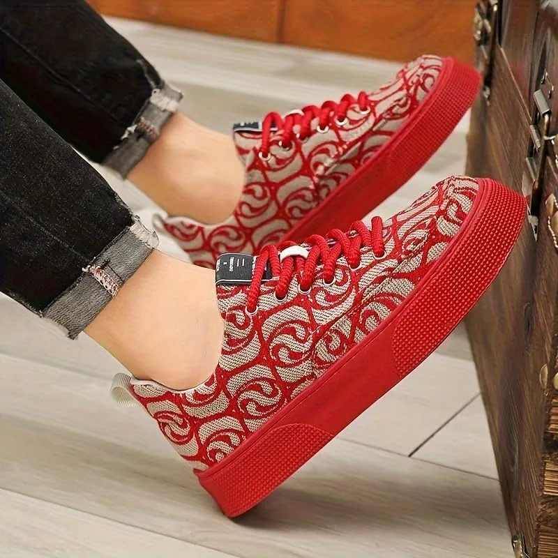 Men's Fashion Art Line Skateboard Shoes - Durable Grip, Breathable and Lightweight