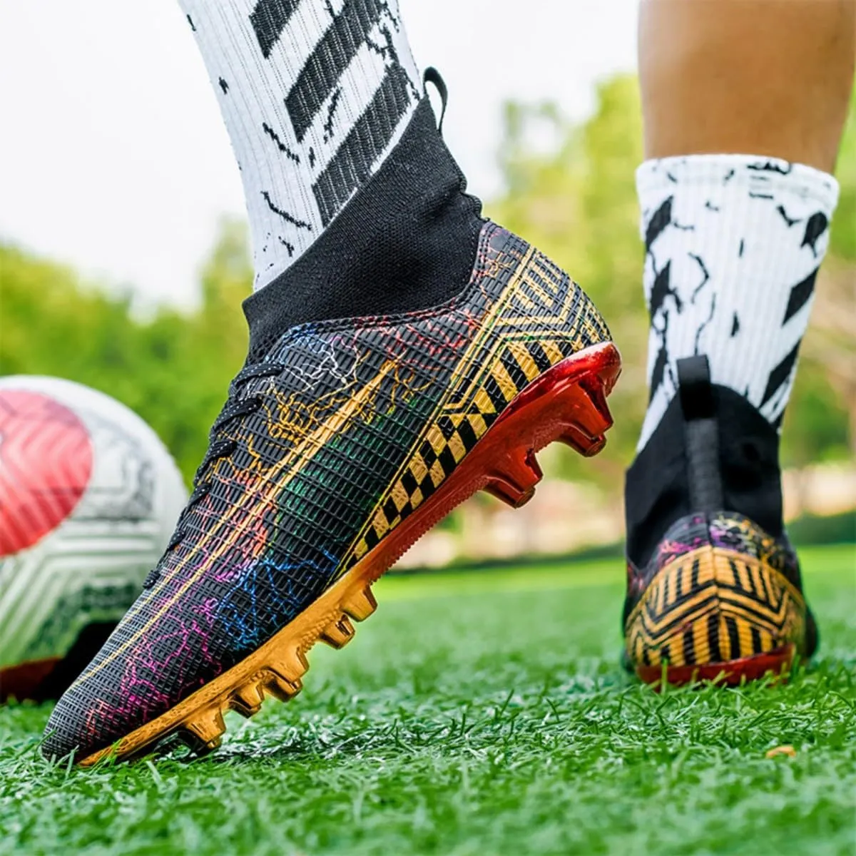 Mens Football Cleats Soccer Shoes: Turf Grip Design for Daily Training Game Day for Mens Womens