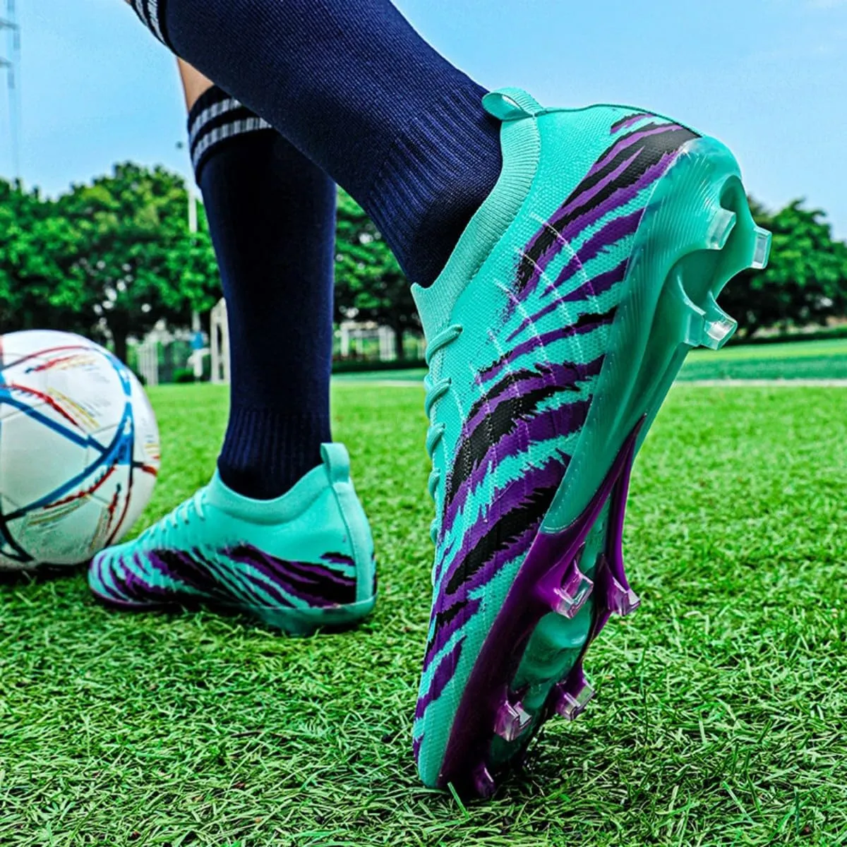 Mens Football Cleats Soccer Shoes: Turf Grip Design for Daily Training Game Day for Mens Womens