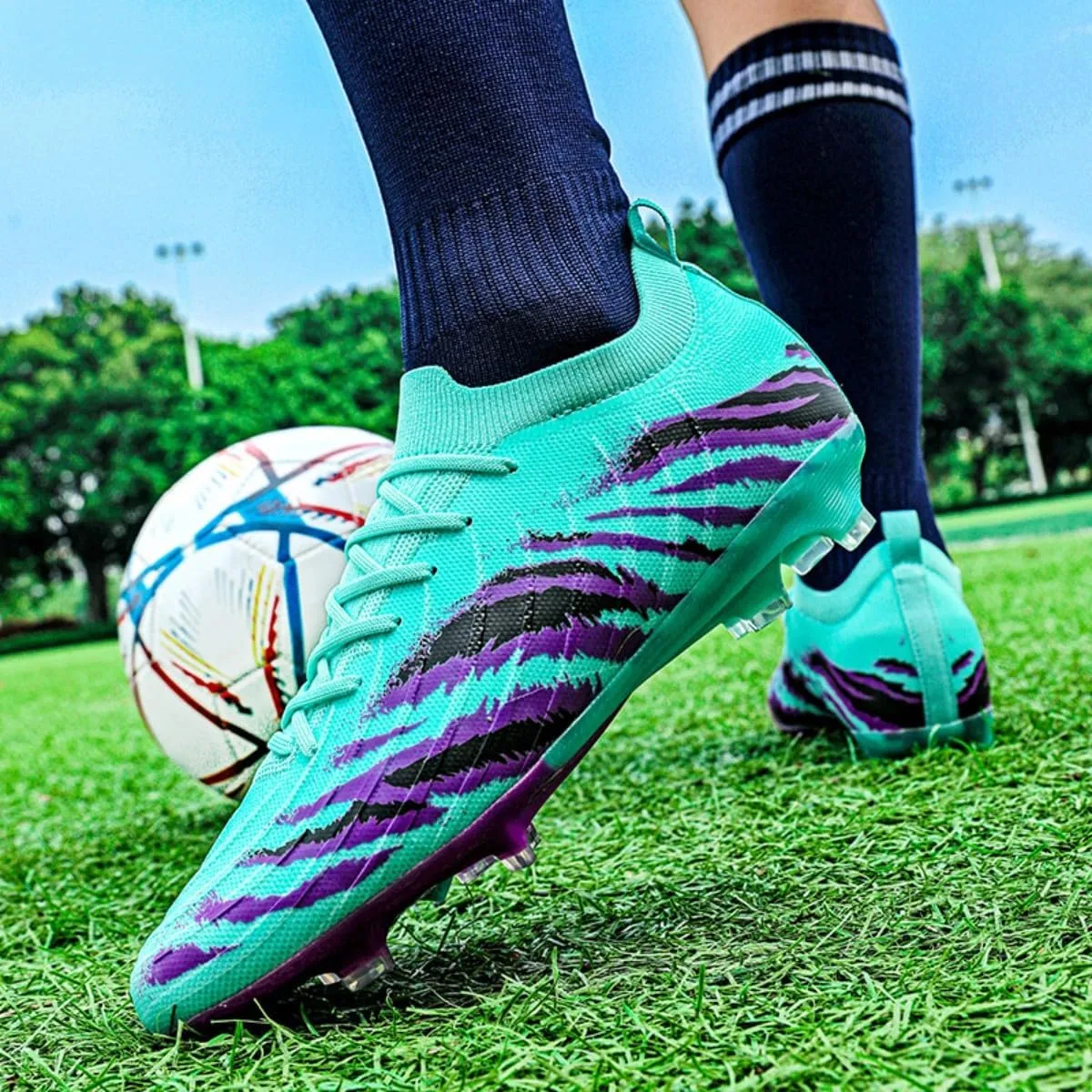 Mens Football Cleats Soccer Shoes: Turf Grip Design for Daily Training Game Day for Mens Womens