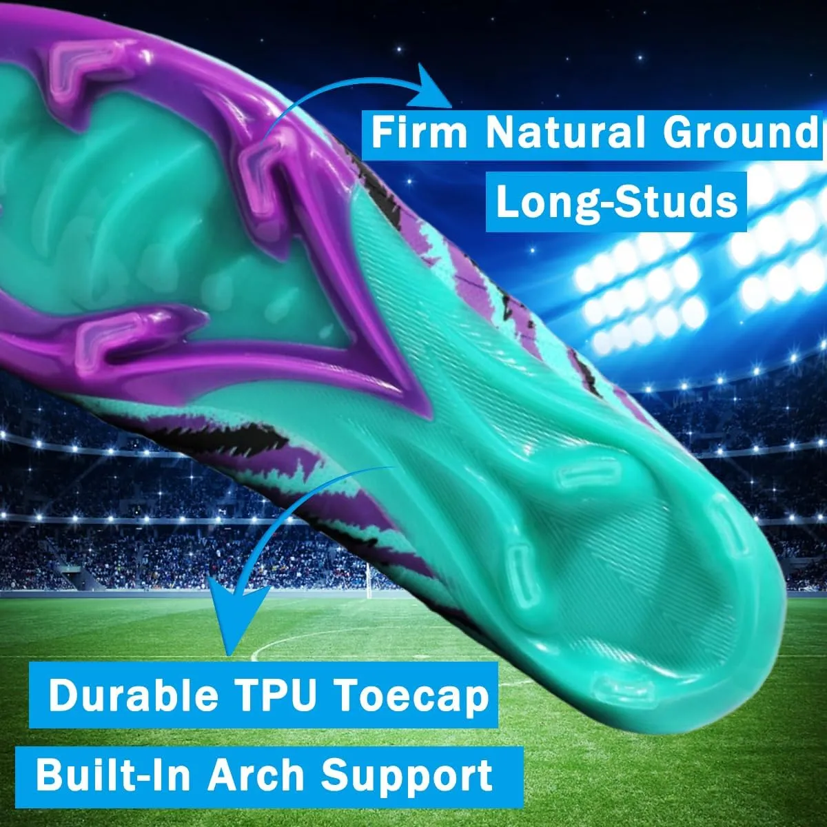 Mens Football Cleats Soccer Shoes: Turf Grip Design for Daily Training Game Day for Mens Womens